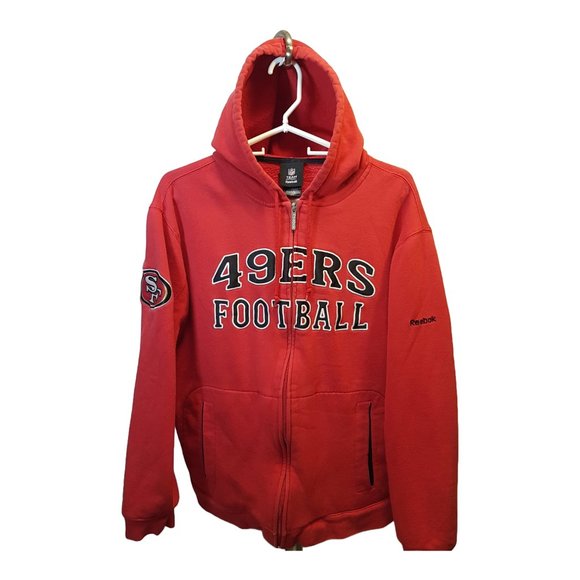 NFL Reebok Hoodie San Francisco 49ers Youth Small US S Unisex 49ers Hoodie Red - Picture 14 of 16